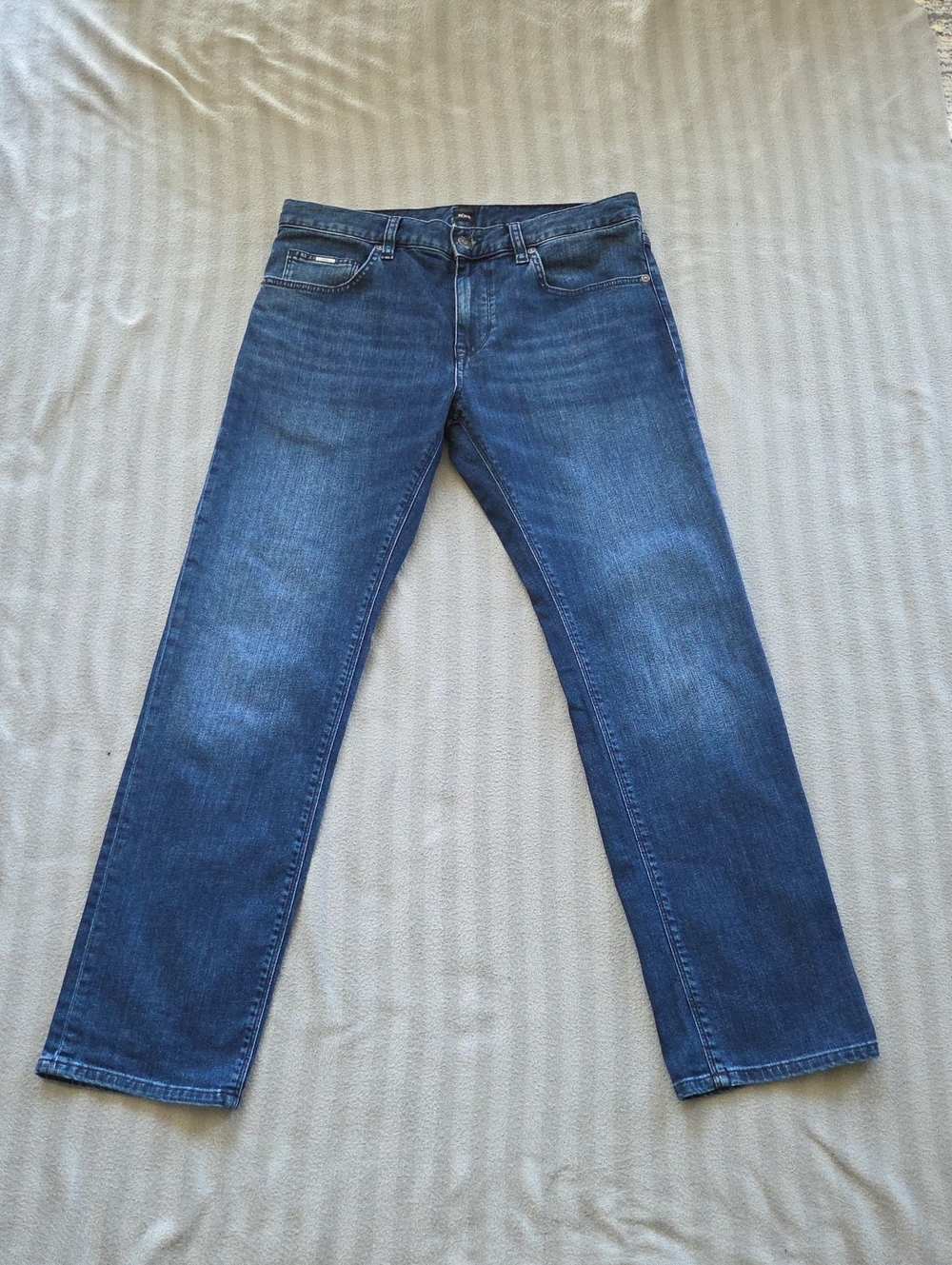 Boss Men's Straight Jeans in Blue Denim